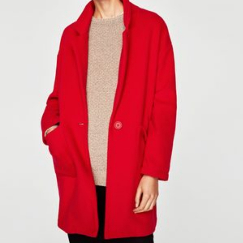 Zara Red coat coat - Small